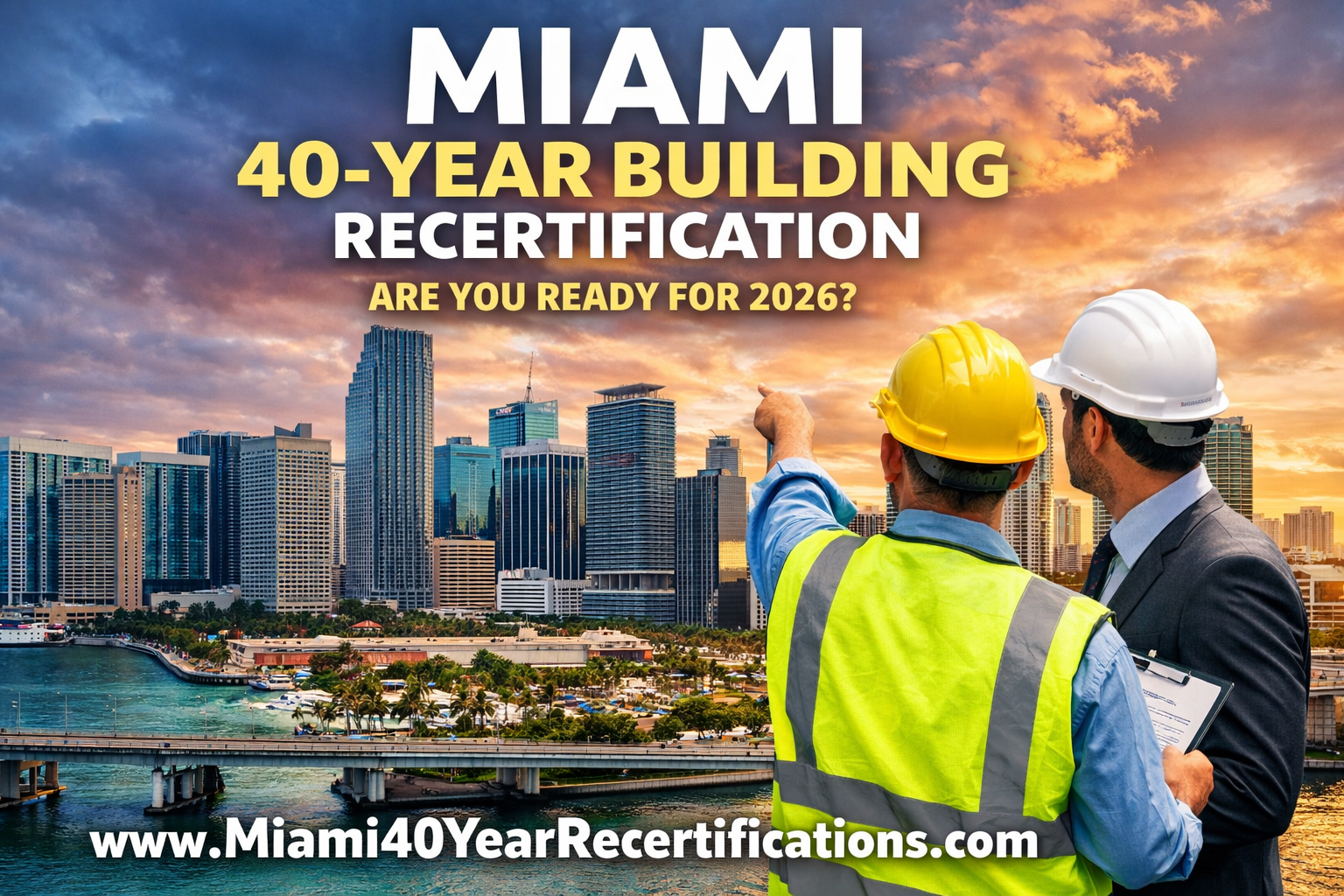 Miami 40 and 50 year building recertification inspection showing structural and electrical compliance reporting to local building officials in Florida.